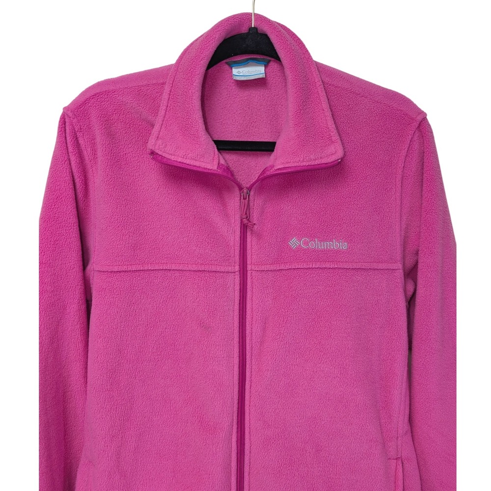Columbia Medium Pink Fleece Full Zip Cozy Jacket w/ Zipper Pockets & Cinch Waist - Picture 4 of 15